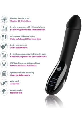 Mystim Tickling Truman Elektro Stimülasyonlu Vibratör, Silikon, Siyah, 27cm