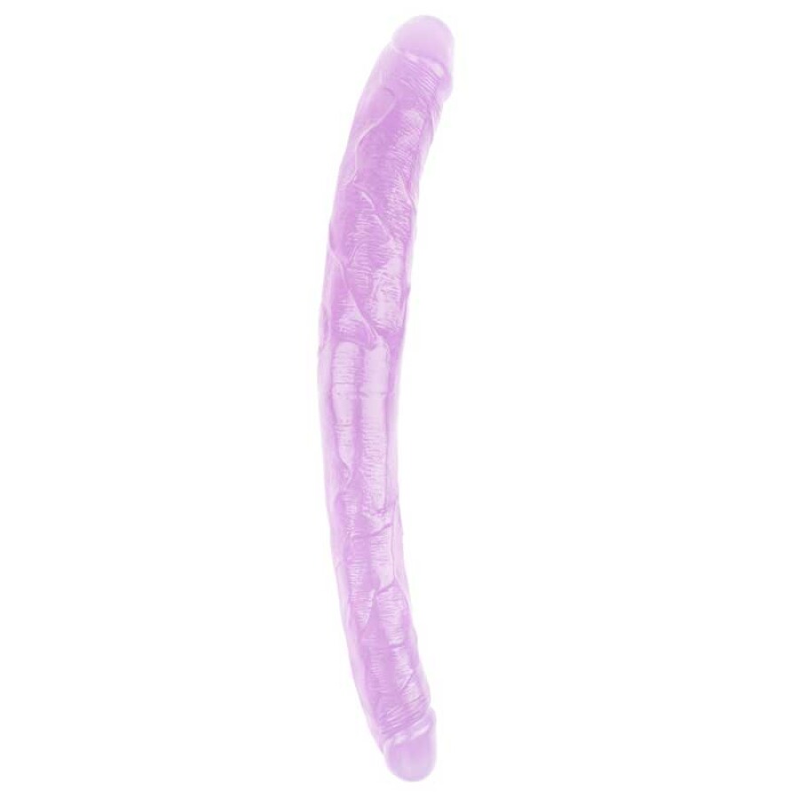 Hi-Rubber Şeffaf Jel Çift Taraflı Dildo – 45cm Mor