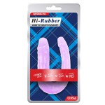 Hi-Rubber Şeffaf Jel Çift Taraflı Eğik Dildo – 17cm Mor