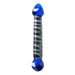 Çift Taraflı Cam Dildo, 21 cm