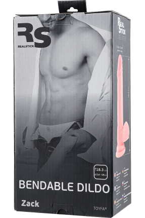 RealStick Elite Zack Vantuzlu yapay penis, TPR, Çıplak, 18 cm