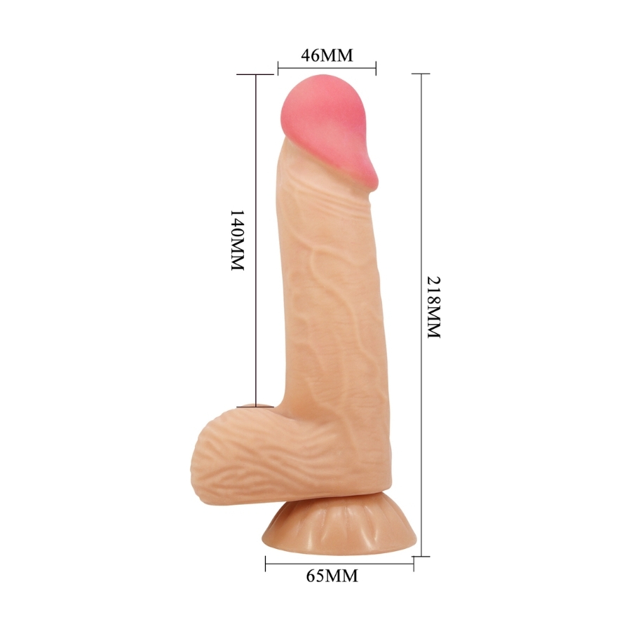 Censan Lisle 8.1 İnç Kıkırdak Yapılı Gerçek Deri Yapılı Dildo