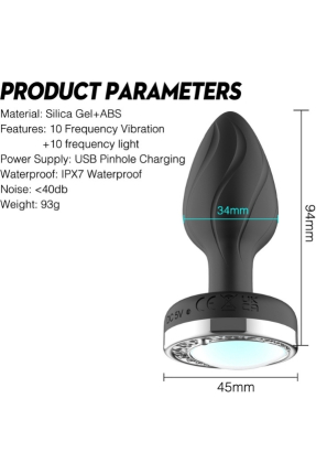 Led Işıklı Telefon Kontrollü Titreşimli Anal plug
